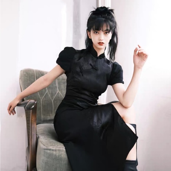 Vintage midi qipao dress - Picture 5 of 7